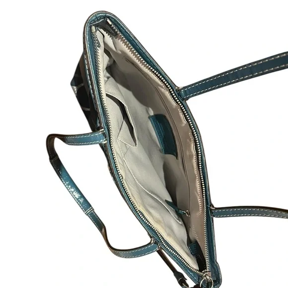 Coach - Blue and Silver Bag - Small Canvas - 14 inch length and 9 inches height - Picture 6 of 10